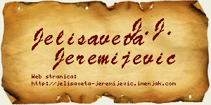 Jelisaveta Jeremijević vizit kartica